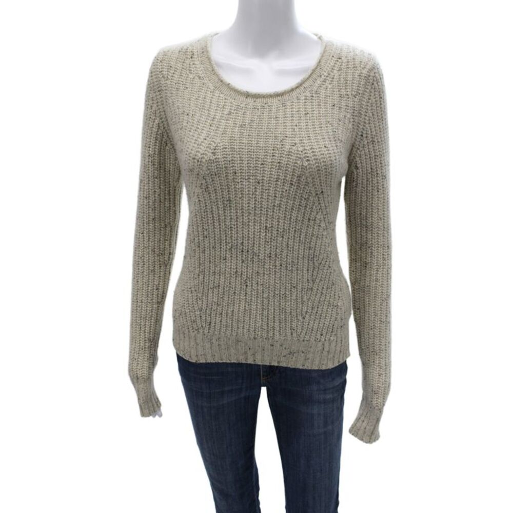 Autumn Cashmere Unisex Beige 100% Cashmere Pullover Sweater Size S